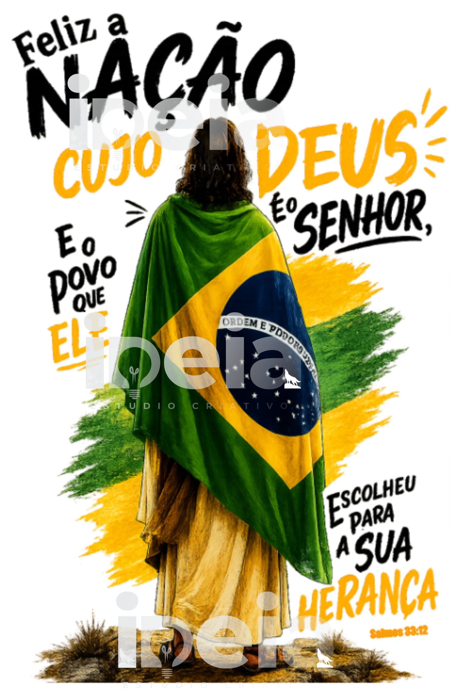 Estampa - Feliz a Nação cujo Deus é o Senhor