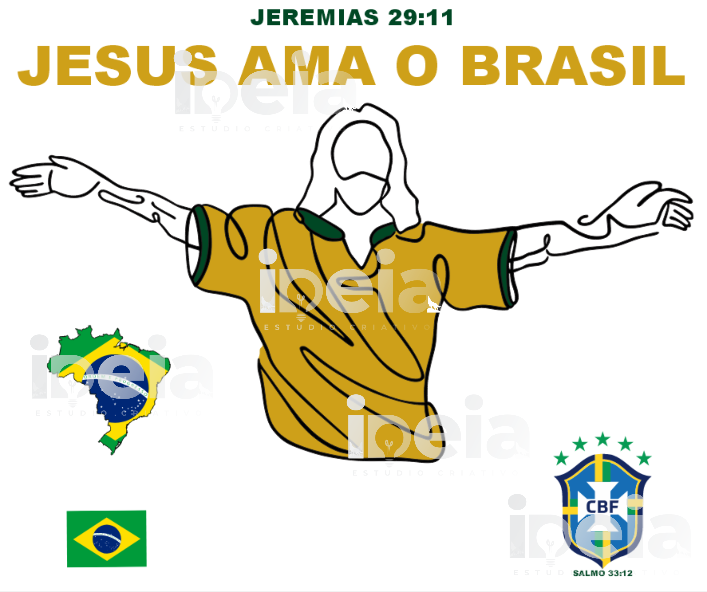 Estampa - Jesus Ama o Brasil