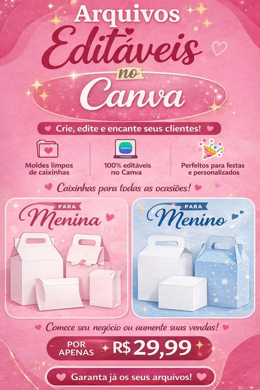 Moldes Limpos Editáveis no Canva